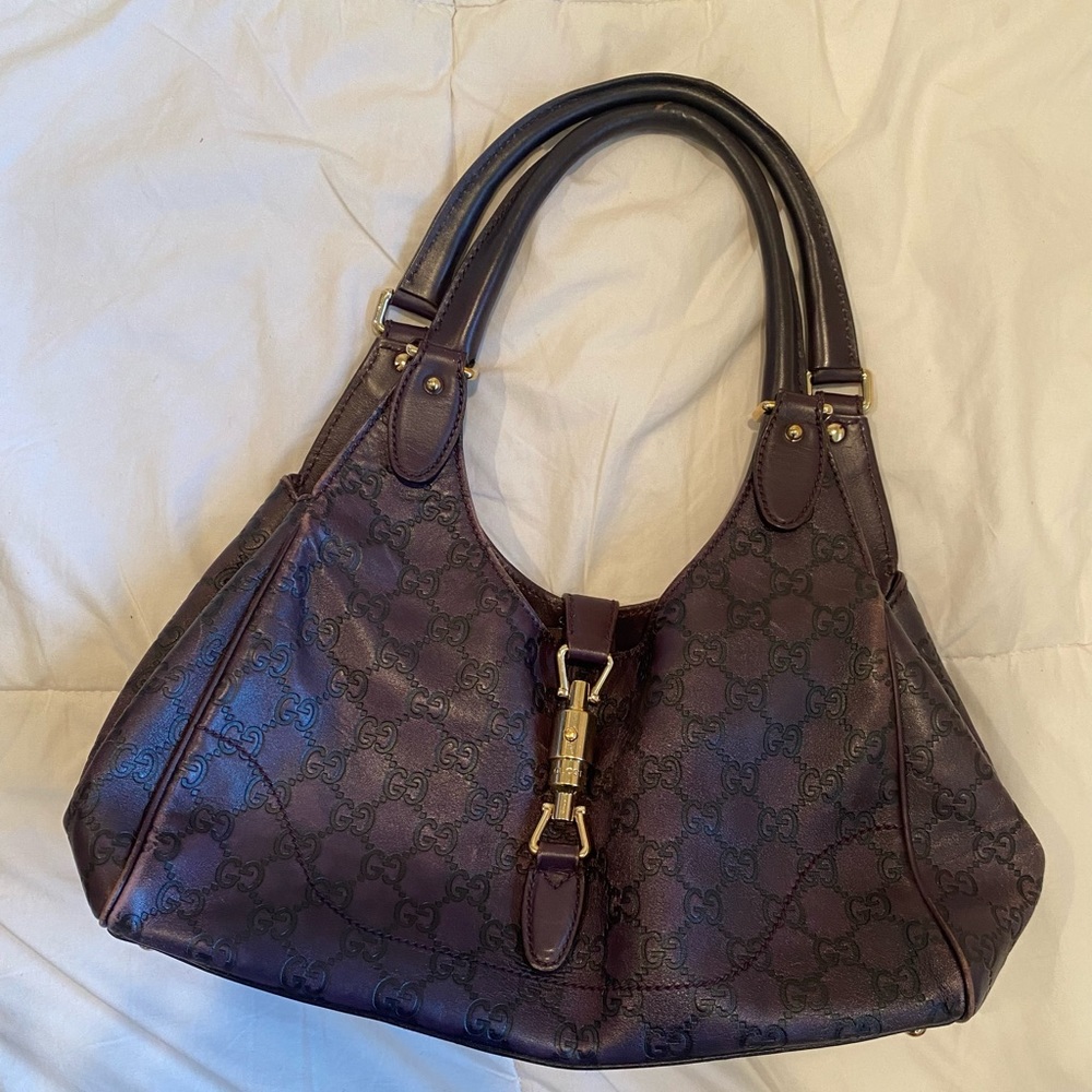 Gucci Joy Bardot Hobo Guccissima Leather Medium